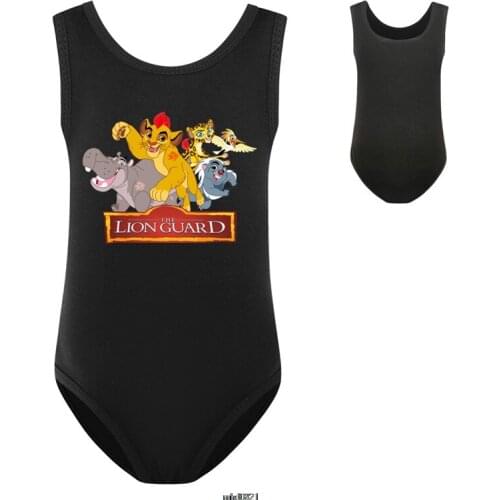 Girls Cartoon Disney The Lion King printing Swim Wear Kids One-Piece Tankini Child Sleeveless Swimsuit