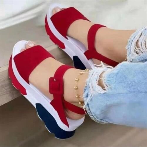 Summer Platform Woman Sandals Casual Woman Flats Buckle Strap Ladies Fashion Beach Shoes Zapatos Plataforma De Mujer De Fiesta