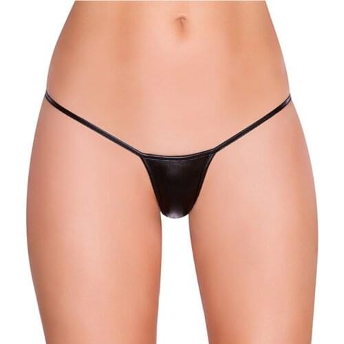 M/XL/XXL/XXXL Plus Size Underwear Women Sexy PU Leather Panties Shiny Metallic PVC Latex Briefs Low Rise Bikini T-back G-string