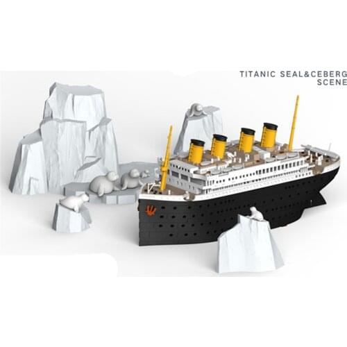 Seal Iceberg/Port Scene Titanic Ship Model VehicleQ Edition Glue-free Color Separation Model Kit