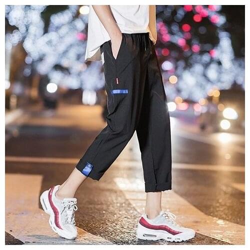 Mens nine-point pants casual camouflage Korean version of summer loose Harun pants big size sweatpants tide