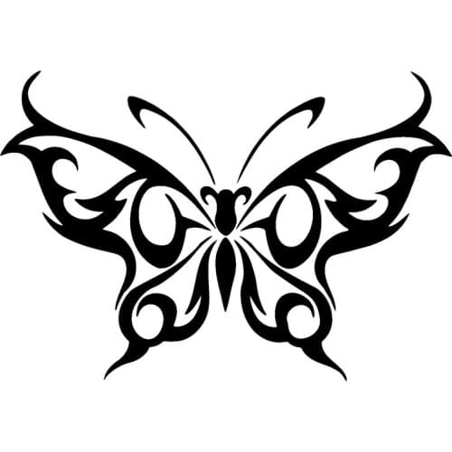 Car Sticker PVC Decal Car Sticker Butterfly Tribal Design Tattoo Window Laptop Car Decoration Sticker Black/White, 15cm*10cm