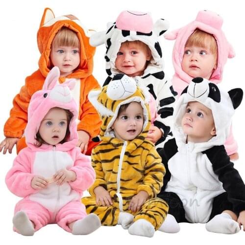 New Baby Pajamas Cartoon Unicorn Clothes for Sleeping Girl Romper Kids Baby Sleepwear Boy Penguin Panda Infant Children Jumpsuit
