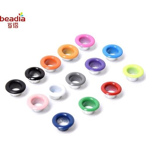 New Arrival Random Mixed Color Tubular 100pcs/bag With Gaskets Canvas Shoes For DIY Garment Clothes Eyelets Accessories