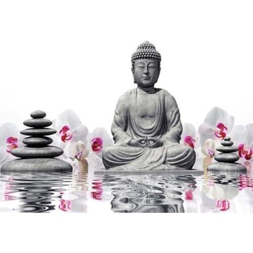 New Full Square round Diamond 5D DIY Diamond Painting "Buddha religion" 3D diamond Embroidery Cross Stitch Mosaic Painting Decor