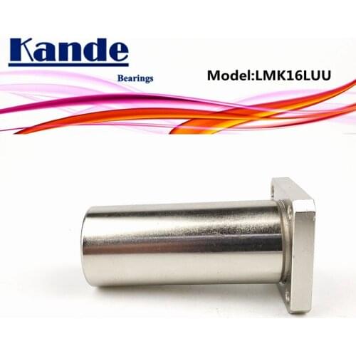 Kande Bearings LMK16L LMK16LUU 2pcs LMK16LUU LMK16L UU Extended Square Flange Linear Bearing dr: 16mm