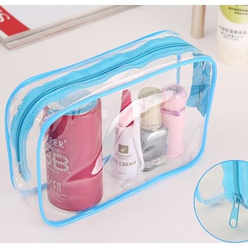 Transparent Waterproof Pen Bag Holder Toiletry Wash Bathing Supplies Desk Storage Pencil Bags School Accessories 1PC