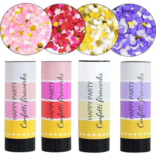 Mixed Color Metallic Confetti Pop Wedding Party Round Confetti Popper Cannons For Celebration Graduation Birthday Party Supplies