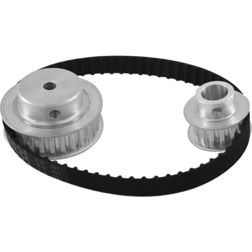 XL 15T 30T Timing Pulley Belt Set 11mm Belt Width, Aluminium Motor Pulley, Reduction 1:2 124XL Timing Belt For 3D Printer