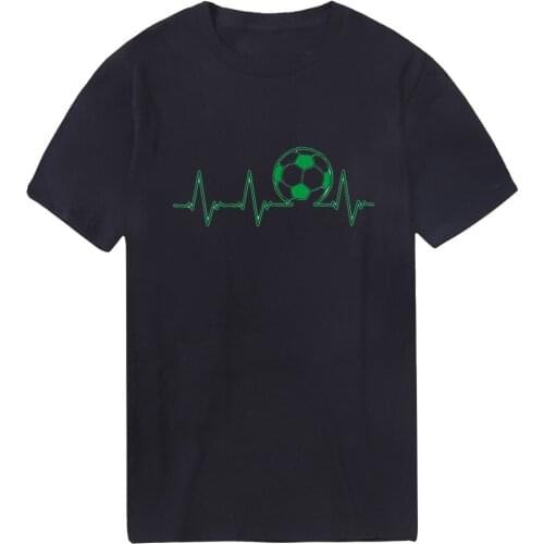 Heartbeat Football Summer T-shirts Men Print Short Sleeve 2020 Tshirts Punk Style Outdoor Tees Funny Clothes Tops Camiseta Homme