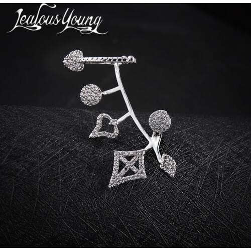 Exquisite Leaf Shaped Ear Cuff Stud Earrings For Women Cubic Zircon New Fashion Handcrafted Earring Hot Jewelry Orecchini AE304