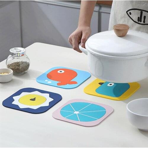 Cute Trivet Pad Heat Resistant Cartoon Non-Slip Trivet Mat Pot Holder Mat For Kitchen S 8.5*8.5cm