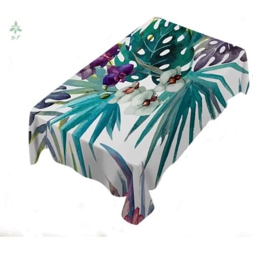 Palm Leaf Tablecloth Tropical Flower Tree Leaves In Forest Jungle Table Covers Decorative Tablecloths For Dining