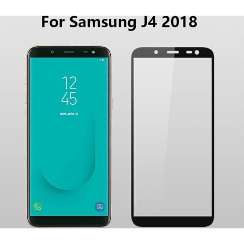 Full Cover Glass For SAMSUNG J4 J6 J8 Plus Tempered Glass Full Glue Screen Protector For Samsung J4plus J6plus Glass