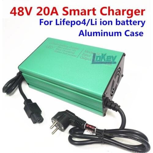48V 20A fast smart charger 13S 54.6V 14S 58.8V lipo 16S 58.4V 15S 54.8V lifepo4 for Lithium Li-ion Lipo Lifepo4 battery charger