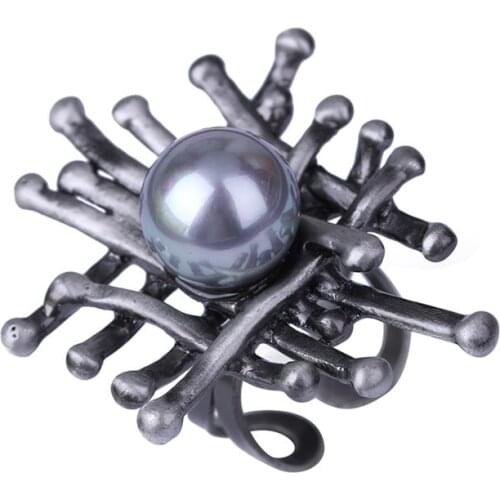 Retro Colorful Beaded Party Rings For Women Geometric Open Rings Jewelry Gifts For New Year Lady Rings