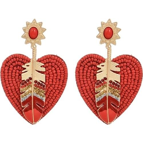 ZHINI New Personality DIY Design Feather Long Earrings for Women Boho Handmade Bead Dangle Earring Fashion Jewelry 2021 brincos