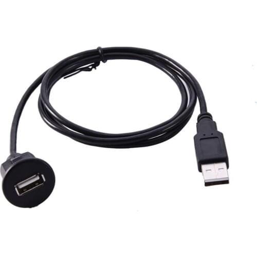 1m 2m Car Dash Board Mount USB 2.0 Male Female Socket Extension Panel Cable