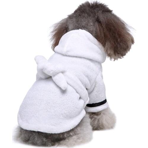 1PC Pet Dogs Bathrobe Pajama With Hood Dog Soft Pets Clothes Chihuahua Dogs Practical Hooded Bathrobe Quick DryingOutfit