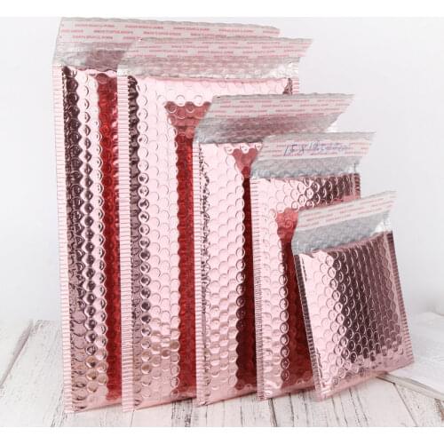 50 Pieces / Bag Color Aluminum Film Bubble Bag Shockproof & Waterproof Used For Clothing Logistics Jewelry Packaging Bubble Bag