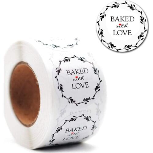 500pcs/roll round floral thank you stickers scrapbooking for package seal labels custom sticker decoration wedding sticker