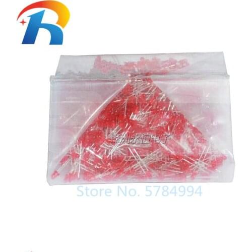 Free shipping 1000pcs 3mm light-emitting diode led lamp beads luminous lamp indicator light bulb F3 3MM red indicator short foot