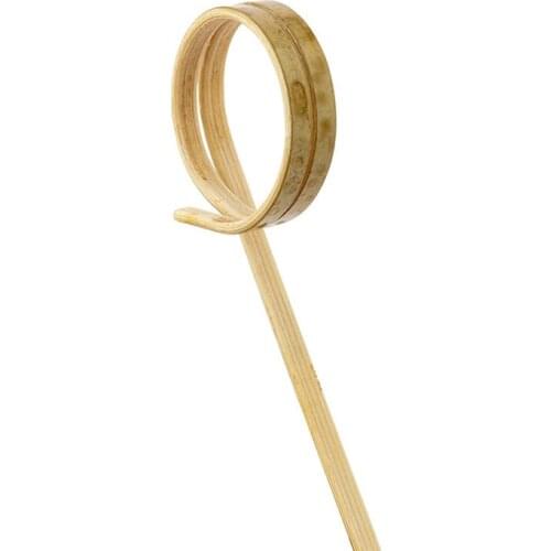 Free Shipping - Party Wedding Bar Suppliers, Disposable Tableware, 90mm Cocktail Natural Bamboo Loop Pick Fruit Skewer, 100/Pack