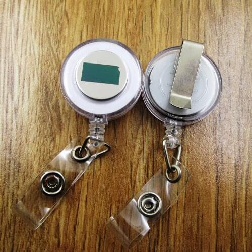 Kansas ID Badge Reel gift for him/her friend family retractable recoil id badge holder work fun