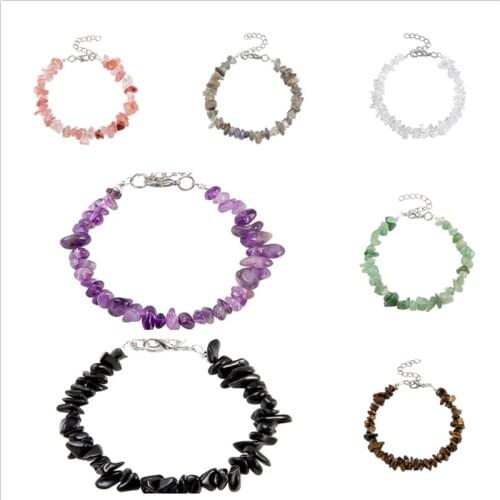 Yingwu Natural Stone Beads Chips Beads 22cm+5cm Irregular Crystal Gravel Beads Diy Bracelet For Jewelry Accessories