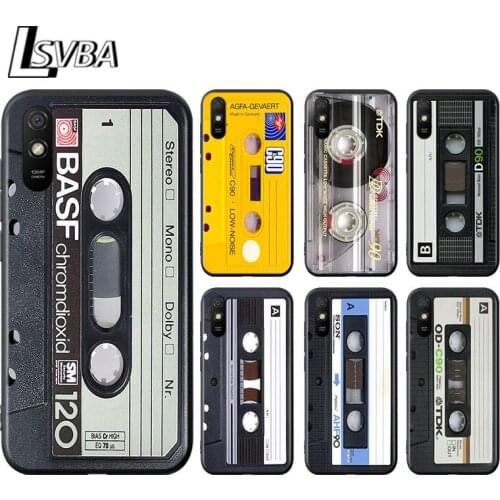 Vintage Magnetic Tape Cassette for Xiaomi Redmi 10X Pro 9C 9A 9T 9 GO K40 K30 Ultra K20 8 7 S2 6 5 4X Pro Soft Black Phone Case