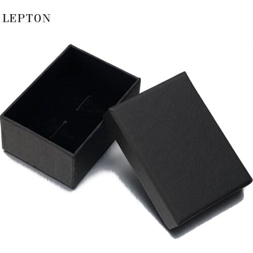 Lepton Black Paper Cufflinks Boxes 30 PCS/Lots High Quality Black matte paper Jewelry Boxes Cuff links Carrying Case wholesale