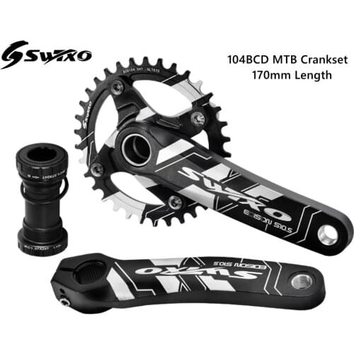 Mountain Bike Crank Arm Kit 170mm 104 BCD Crank Set Bottom Bracket Link Bolt Suitable For Shimano/FSA/Mtb Parts Gravel Bicycle