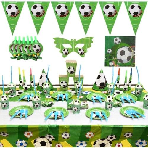 Soccer Sport Theme Football Birthday Party Decorations Balloon Plates Nappkin Cup Banner Kids Boys Baby Event Supplies