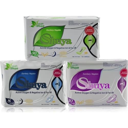 3 pack anion sanitary pads menstrual pad feminine hygiene Product cotton sanitary napkin Health shuya love anion pad 48 pieces