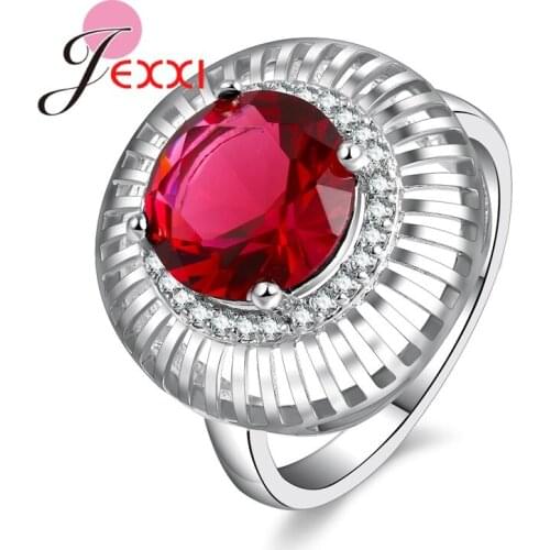 New Fashion Classic 925 Sterling Silver wedding Ring CZ Ziron Jewelry Party Engagement Rings for Women Gift