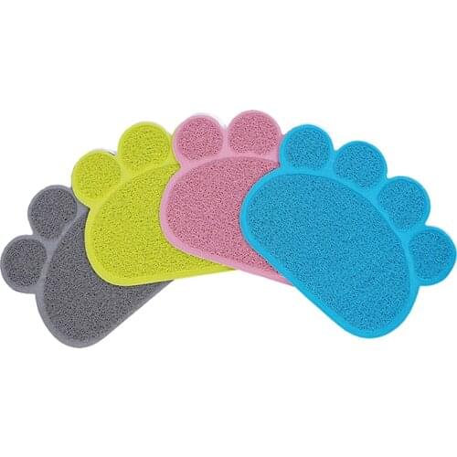 Pet Cat Litter Mat Paw Print Feeding Bowl Placemat Cat Bed Pads Non-slip Waterproof Litter Trapper Mats Cat Accessories