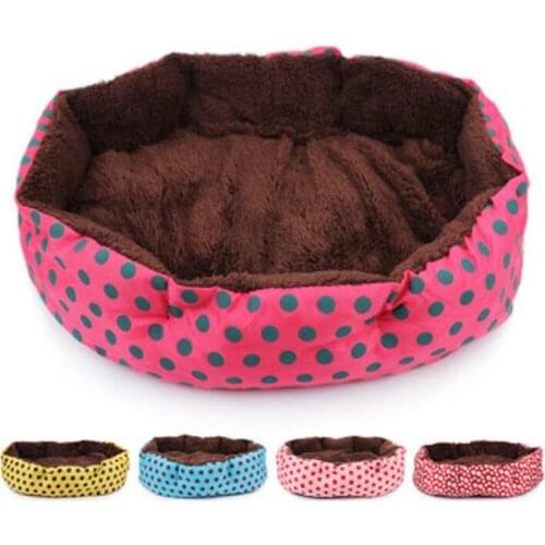 4 Color Dog Bed Indoor Dot Winter Warm House Soft Fleece Pet Tent Dog Cat Sleeping Bed Mat for Puppy Small Medium Dogs