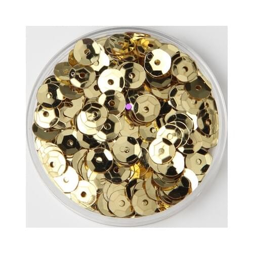 50g 6mm Cup Round Sequin Paillettes Sewing Decoration DIY Light Gold