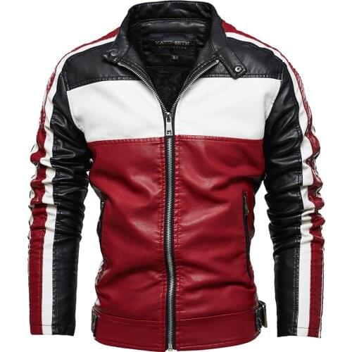 Idopy Men Classic Faux Leather Jacket Motorcycle Biker Zip Up Coat Warm Outerwear For Male US Size