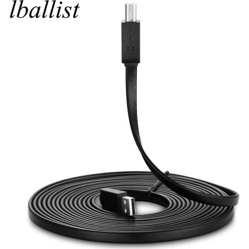 Lballist Flat USB 2.0 Printer Cable Type A Male to Type B Male Pure Copper Cores For Printer 1.5m 3m 5m