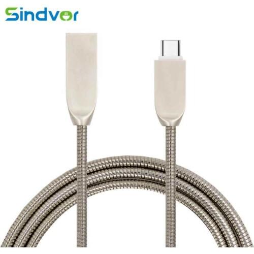 Micro USB Cable Zinc Metal Type C Charger Cable For Samsung Xiaomi Huawei HTC Android Mobile Phone Fast Charging Data Sync Cable