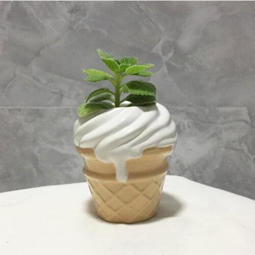 Cute Flower Pot Plant Pot Flower Vase Ice Cream Ornaments Home Decor Garden Decoration Bonsai Ceramic Planter Succulent Pot