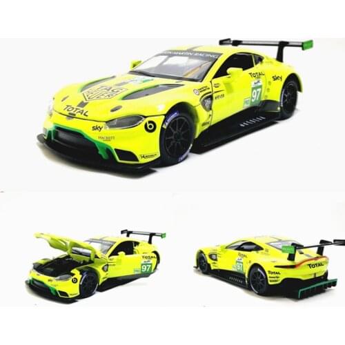 1:32 Scale Aston Martin Vantage GTE Le Mans Diecast Metal Toy Model Pull back Sound Light Racing Car Educational Collection