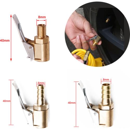 6mm 8mm Chuck Clip Car Tire Inflatable Air Pump Nozzle Inflator Valve Connector for Compressor Auto Parts Tyre Tire Accessories