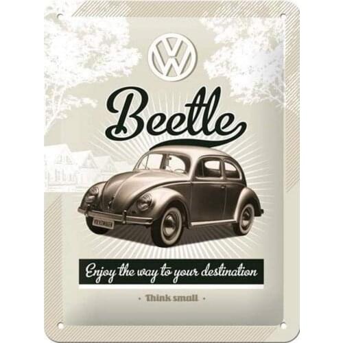 Nostalgic-Art Retro Tin Sign Volkswagen- VW Retro Beetle - Car Gift idea Metal Plaque Vintage Design for Wall Decoration 20x30cm