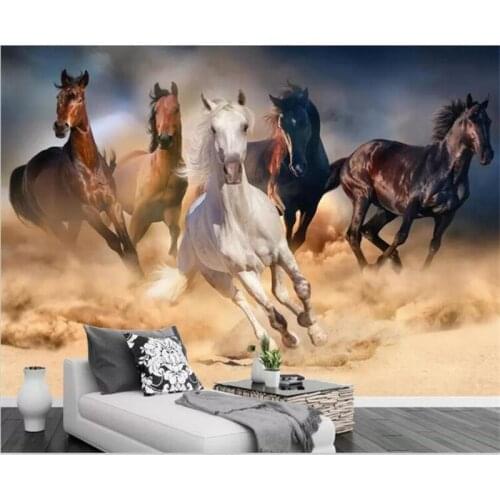 Beibehang Wallpaper custom living room murals Pentium Horse TV background wall horse to success living room sofa background
