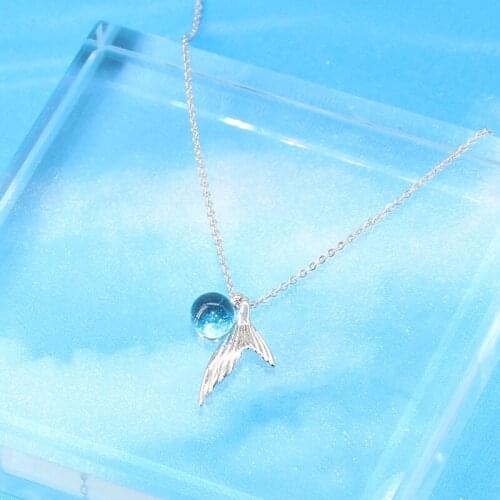 Korean Silver Color Mermaid Tail Necklaces For Women Fashion Fish Necklace Statement Jewelry Gifts Collar