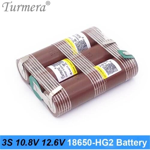 Rechargeable Lithium Battery 3S 10.8V 12.6V 18650 Battery 30A 3000mah Battery HG2 18650 for Screwdriver Battery Shurika Turmera