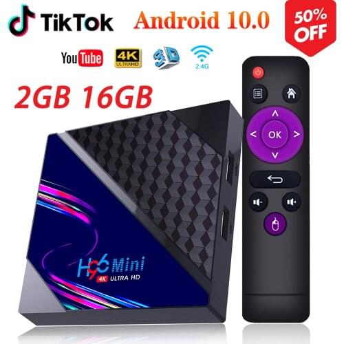 Smart TV Box H96 Mini V8 Android 10 2GB RAM 16GB ROM Support 1080p 4K Google Play Youtube H96Mini Smart Android TV Media Player