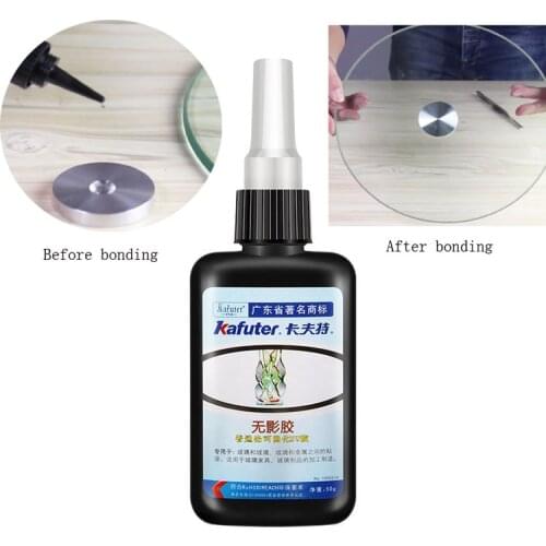 50ml Kafuter UV Glue Transparent Crystal and Glass Glue Crystal, Glass and Transparent Acrylic Glue with Ultraviolet Flashlight